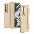 thumbnail image 1 of K-Lion for Samsung Galaxy Z Fold 3 7.6 inch 5G 2021 Rugged Case , Skin Feel Hard PC Soft TPU Screen Protector Hinge Protection Support Wireless Charging Shockproof Full Body Case for ZFold3,Gold, 1 of 8