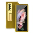 thumbnail image 1 of K-Lion for Samsung Galaxy Z Fold 3 Case, Invisible Hardware Kickstand Tempered Glass Front Film Cover Electroplating Frame Anti-Drop Shockproof Case for Samsung Galaxy Z Fold 3 7.6 Inch,Yellow, 1 of 6
