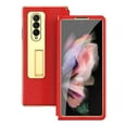 thumbnail image 1 of K-Lion for Samsung Galaxy Z Fold 3 Case, Invisible Hardware Kickstand Tempered Glass Front Film Cover Electroplating Frame Anti-Drop Shockproof Case for Samsung Galaxy Z Fold 3 7.6 Inch,Red, 1 of 6