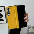 thumbnail image 1 of K-Lion for Samsung Galaxy Z Fold 3 Mink Horsehair Hinge Protection Case, Slim Fit Lightweight Raised Frame Camera Lens Protection Anti-Scratch Dustproof Case for ZFold 3 7.6 inch,Yellow, 1 of 8