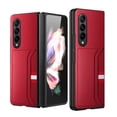 thumbnail image 1 of K-Lion for Samsung Galaxy Z Fold 4 5G 2022 Case, Slim Skin-Feel PU Leather＋PC Card Slots Screen Protector Shockproof Protective Phone Case for Samsung Z Fold 4 7.6 Inch,Red, 1 of 9