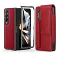 thumbnail image 1 of K-Lion for Samsung Galaxy Z Fold 4 Leather Case, with Tempered Glass Screen Protector 360° Rotating Belt Clip Holster Pen Slot Full Body Protective Case for Samsung Galaxy Z Fold 4,Red, 1 of 11