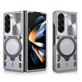 thumbnail image 1 of K-Lion for Samsung Galaxy Z Fold 5 5G Rugged Case,Built-in 360° Rotation Ring Holder Shockproof Case Magnetic Car Stand Military-Grade Heavy Duty Armor Slide Lens Protective Cover,Silver, 1 of 11