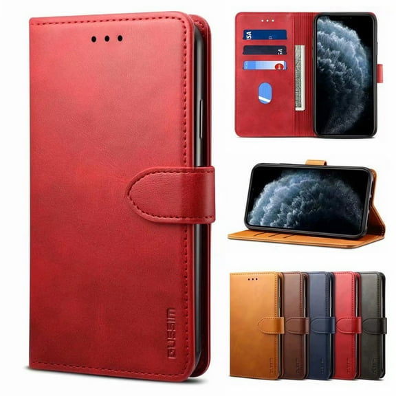 K-Lion Wallet Case for Samsung Galaxy A54 5G, Vintage Folio PU Leather Purse Case with Card Slots Magnetic Closure Kickstand Flip Crashproof Phone Cover for Samsumg Galaxy A54,Red