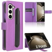 K-Lion Wallet Case for Samsung Galaxy Z Fold5,S Pen Holder Shockproof Kickstand Cards Slots Magnetic Closure Flip Case Slim All-inclusive Protection Phone Cover for Samsung Galaxy Z Fold 5 5G,Purple