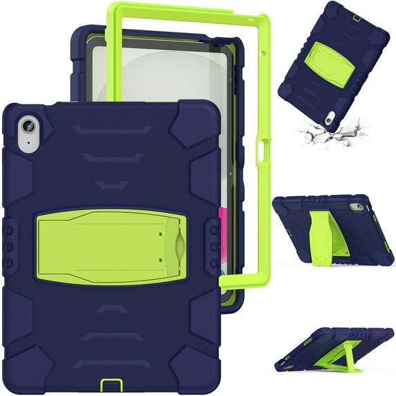 K-Lion for iPad 10.9" 10th Gen 2022 Hybrid Rugged Case with Built-in Hidden Kickstand Full Body Protection Shockproof Scratch-Resistant Durable Case for iPad 10th Gen,B