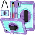 thumbnail image 1 of K-Lion for iPad 10th Generation Case with Shoulder Strap, New iPad (2022) Case 10.9 inch with 360 Rotatable Kickstand Hand Strap Heavy Duty Shockproof Case for iPad 10th Gen 10.9",Purple, 1 of 7