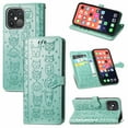 thumbnail image 1 of K-Lion for iPhone 11 Wallet Case,Cute Luxury Embossed Animal Pattern PU Leather Card Holder Flip Folio Case Shockproof Kickstand Full Protection Phone Cover for Women Girls,Green, 1 of 5
