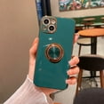 thumbnail image 1 of K-Lion for iPhone 13 Pro Max 6.7 Inch Slim Case with Metal Ring, Soft TPU Plating Frame Holder Kickstand Function Raised Lips Full Protection Shockproof Anti-scratch Case for iPhone 13 Pro MaDarkgreen, 1 of 7