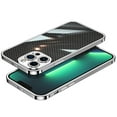 thumbnail image 1 of K-Lion for iPhone 13 Pro Max Slim Case, Stainless Steel Frame + Carbon Fiber Back + Metal Lens Cover Camera Lens Protector Anti-Scratch Wear Resistance Shockproof Durable Case, Silver, 1 of 12