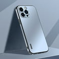 thumbnail image 1 of K-Lion for iPhone 13 Pro Max Slim Matte Case, Micro Frosted Hard PC Back Aluminum Metal Frame All-inclusive Camera Lens Protection Shockproof Anti-Scratch No Fingerprints Ultra-Thin Case, Blue, 1 of 8