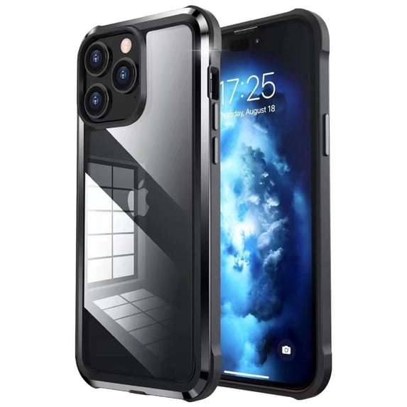 K-Lion for iPhone 14 Plus 6.7 Inch Clear Case,Compatible with Magsafe Magnetic Attraction Wireless Charging Metal Frame TPU Bumper Clear Back Shockproof Case for iPhone 14 Plus, Black