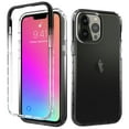 thumbnail image 1 of K-Lion for iPhone 14 Pro 2022 6.1 inch Clear Crystal Case, Gradient PC + TPU Two-Layer Screen & Camera Protection Shockproof Anti-Yellow Transparent Case, Black, 1 of 6