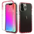 thumbnail image 1 of K-Lion for iPhone 14 Pro 2022 6.1 inch Clear Crystal Case, Gradient PC + TPU Two-Layer Screen & Camera Protection Shockproof Anti-Yellow Transparent Case, Red, 1 of 6