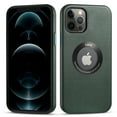 thumbnail image 1 of K-Lion for iPhone 14 Pro 6.1 inch Luxury Slim Leather Case Logo Cutout View Slim Thin Lightweight Wireless Charging Support Shockproof Scratch-Resistant Case,Green, 1 of 7