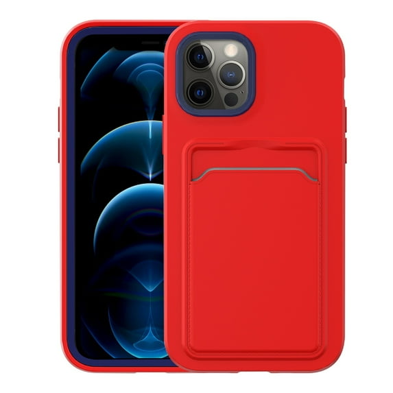 K-Lion for iPhone 14 Pro Hybrid Slim Case with Card Slot Shockproof Scratch Resistant Full Body Protective Lightweight Case Cover for iPhone 14 Pro,Red