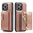 thumbnail image 1 of K-Lion for iPhone 14 Pro Luxury Wallet Case Glitter Bling Leather Design Detachable Card Slots Zipper Pocket Magnetic Clasp Kickstand Shockproof Purse Case For iPhone 14 Pro 6.1,Rosegold, 1 of 9