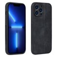 thumbnail image 1 of K-Lion for iPhone 14 Pro Max Slim Case, Luxury PU Leather Soft Silicone TPU Wireless Charging Heat Dissipation Non-Slip Stripes Shockproof Anti-Drop Lightweight Hybrid Case,Black, 1 of 10