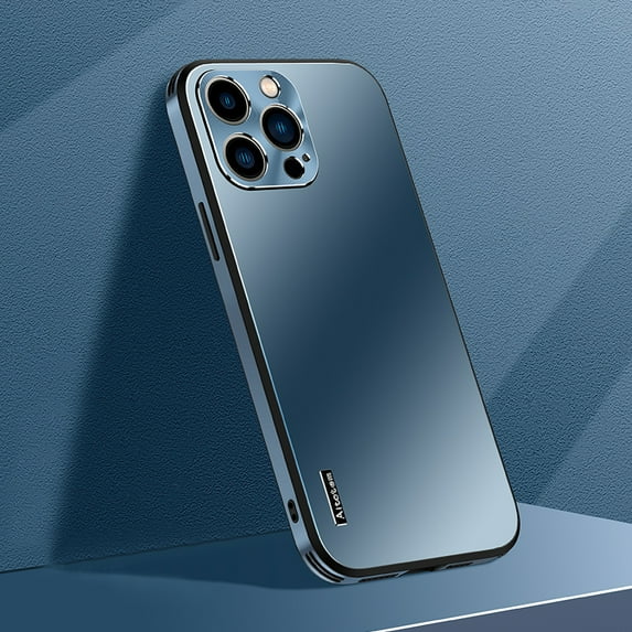 K-Lion for iPhone 14 Pro Max Slim Matte Case, Micro Frosted Hard PC Back Aluminum Metal Frame All-inclusive Camera Lens Protection Shockproof Anti-Scratch No Fingerprints Ultra-Thin Case, Darkblue