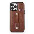 thumbnail image 1 of K-Lion iPhone 14 Pro Max Wallet Case with Hidden Card Holder & Finger Grip Band Loop Stretch Kickstand - Vintage PU Leather Case Business Cover for iPhone 14 Pro Max - Brown, 1 of 7
