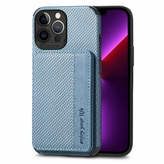 K-Lion for iPhone 14 Pro Max Wallet Case Stylish Weaving Pattern with RFID Blocking Card Slots Kickstand Function Magnetic Shockproof Protective Purse Case for iPhone 14 Pro Max,Blue
