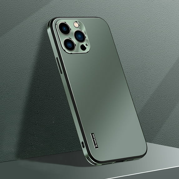 K-Lion for iPhone 14 Pro Slim Matte Case, Micro Frosted Hard PC Back Aluminum Metal Frame All-inclusive Camera Lens Protection Shockproof Anti-Scratch No Fingerprints Ultra-Thin Case, Darkgreen