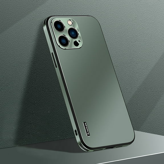 K-Lion for iPhone 14 Pro Slim Matte Case, Micro Frosted Hard PC Back Aluminum Metal Frame All-inclusive Camera Lens Protection Shockproof Anti-Scratch No Fingerprints Ultra-Thin Case, Darkgreen