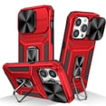 thumbnail image 1 of K-Lion for iPhone 14 Rugged Case, Heavy Duty Slide Camera Lens Military Grade Drop Protection Case Magnetic Ring Holder Stand Shockproof Case Cover for iPhone 14,Red, 1 of 9
