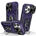 thumbnail image 1 of K-Lion for iPhone 14 Rugged Case, Heavy Duty Slide Camera Lens Military Grade Drop Protection Case Magnetic Ring Holder Stand Shockproof Case Cover for iPhone 14,Purple, 1 of 9