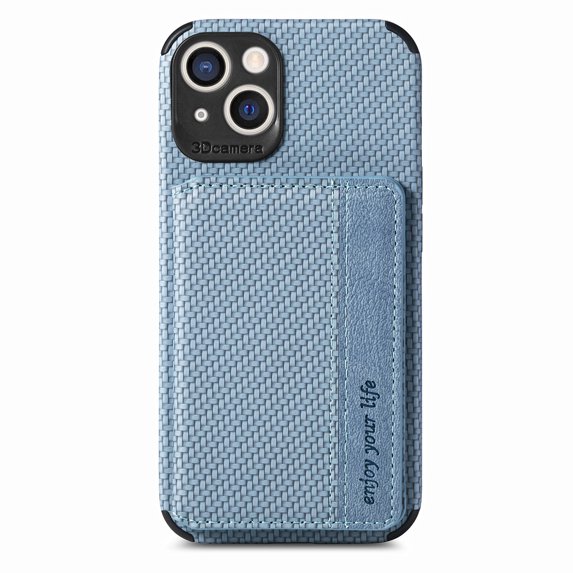 K-Lion for iPhone 14 Wallet Case Stylish Weaving Pattern with RFID Blocking Card Slots Kickstand Function Magnetic Shockproof Protective Purse Case for iPhone 14,Blue