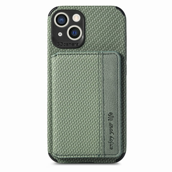 K-Lion for iPhone 14 Wallet Case Stylish Weaving Pattern with RFID Blocking Card Slots Kickstand Function Magnetic Shockproof Protective Purse Case for iPhone 14,Green
