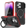 thumbnail image 1 of K-Lion for iPhone 15 Pro Case with Screen Protector,Mag Safe Magnetic Ring Holder Stand Shockproof Protective Case Military Grade Drop Protection Bumper Cover Case for iPhone 15 Pro,Black + Red, 1 of 10