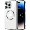 thumbnail image 1 of K-Lion for iPhone 15 Pro Case Slim Fit Case,Crystal  Mag Safe Magnetic Plating Clear Case Fashion Lightweight Shockproof Protective Phone Cover for iPhone 15 Pro 6.1 Inch, Silver, 1 of 6