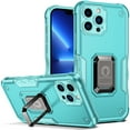 thumbnail image 1 of K-Lion for iPhone 15 Pro Max Armor Case, Hybrid Ring Holder Kickstand Non-Slip Rugged Case Military Shockproof Protective Phone Cover Support Magnetic Car Mount for iPhone 15 Pro Max,Mint, 1 of 8