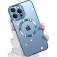 thumbnail image 1 of K-Lion for iPhone 15 Pro Max Case Slim Fit Case,Crystal  Mag Safe Magnetic Plating Clear Case Fashion Lightweight Shockproof Protective Phone Cover for iPhone 15 Pro Max 6.7 Inch, Blue, 1 of 4