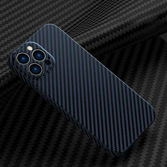 K-Lion for iPhone 15 Pro Slim Case, Fashion Ultra Thin Carbon Fiber Texture Shockproof Protective Case Lightweight Hard Back PC Case Cover Support Wireless Charging for iPhone 15 Pro,Blue