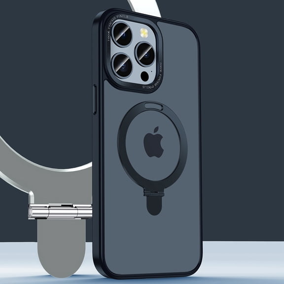 K-Lion for iPhone 15 Pro Slim Case ,Mag Safe Magnetic Translucent Ring Holder Stand Shockproof Protective Case Ultra Thin Lightweight Matte Case Cover for iPhone 15 Pro,Black