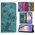 thumbnail image 1 of K-Lion for iPhone 15 Wallet Case, Luxury PU Leather Magnetic Clasp Card Holder Cash Slot Flip Case Butterfly Cat Pattern Shockproof Phone Cover for iPhone 15 ,Green, 1 of 7