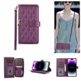 thumbnail image 1 of K-Lion for iPhone 7/8/SE 2022&2020 Case with Short Rope & Shoulder Strap,Elegant Magnetic PU Leather Card Slots Zipper Wallet Case Full Protection Skin-Friendly Phone Cover,Darkpurple, 1 of 1