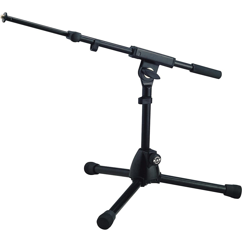 K&M 25950 Rein Extra Low Design Microphone Stand with 2x Boom Arm, Black