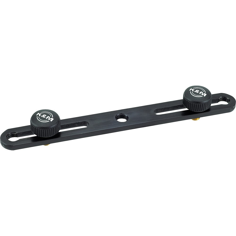K&M 23550 Aluminum Microphone Bar, 2.3-6.7" Adjustable Height, Black
