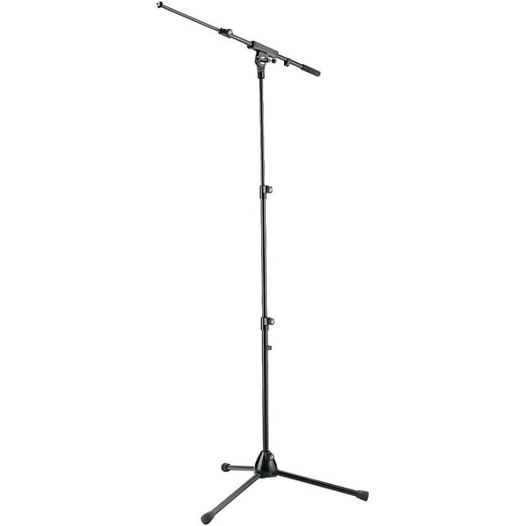 K&M 252 Microphone Stand with Boom Arm, 16.7-28.5" Adjustable Height, Black