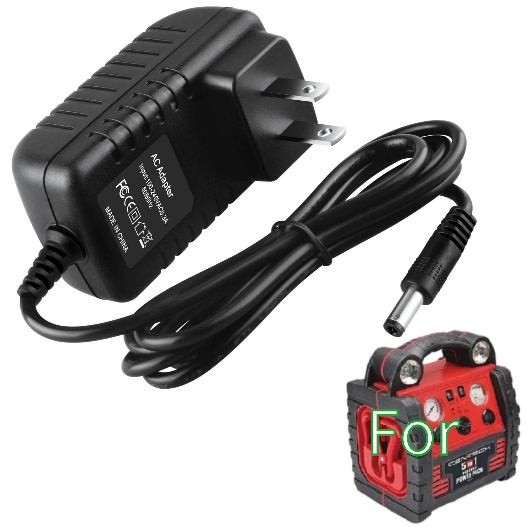 K-MAINS 12V AC Adapter Compatible With Cen-Tech 62747 5-in-1 Portable Power  Pack CenTech Charger PSU