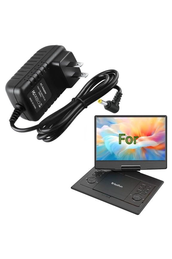 12V Charger Compatible With BOIFUN BFN-161 BFN-141 DP0168 Portable DVD Player Adapter