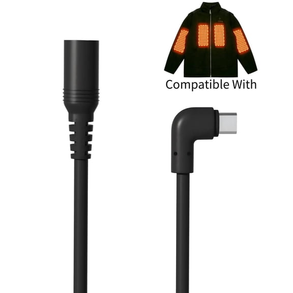 K-MAINS 12V USB-C Step-Up Cable Compatible With Heated Jacket Milwaukee M12 Makita AEG Snap-on