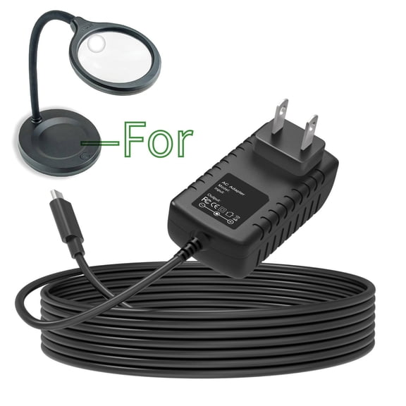 K-MAINS AC Adapter Charger Compatible With Carson DeskBrite300 LM30 LED Light Magnifier Lamp