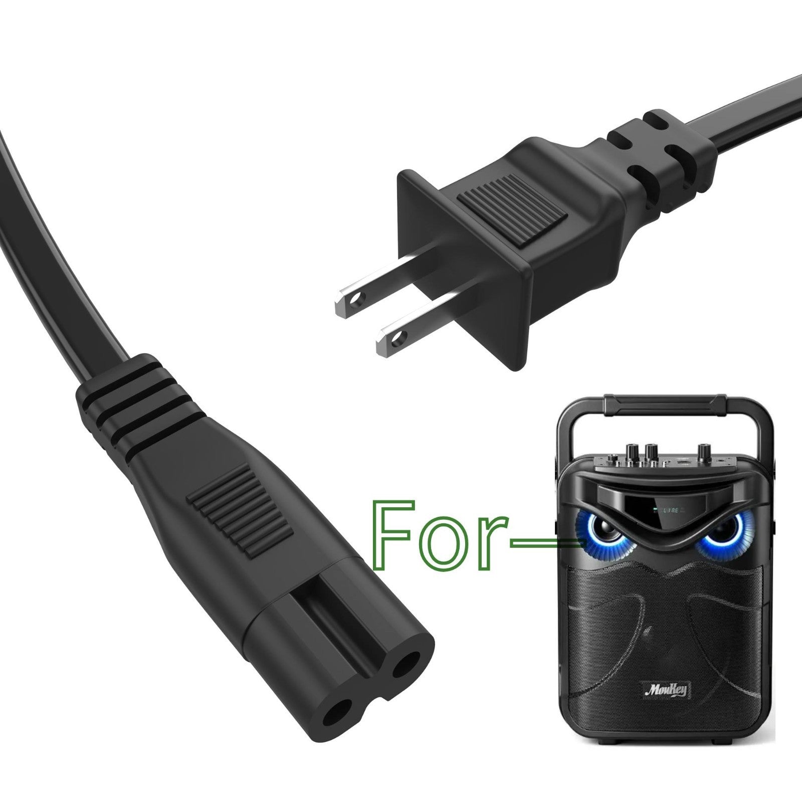 K-MAINS AC Power Cord Comaptible With Moukey MHs265-1 Karaoke Machine ...