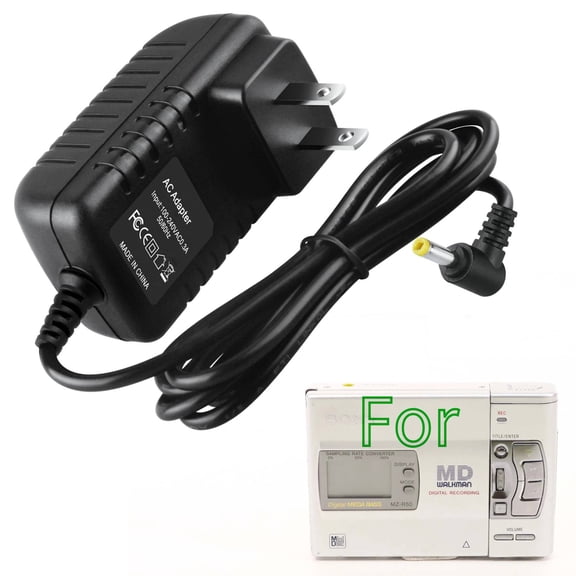 K-MAINS DC 6V AC Adapter Compatible with MZ-R50 MZR50 MZ-R5ST Minidisc Recorder MD Walkman Digital Recording Power Supply Cord Cable Wall Charger PSU