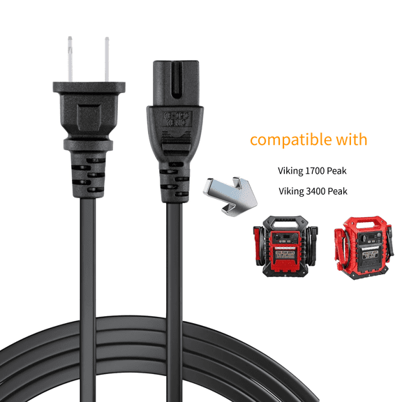 K-MAINS UL Power Cord Compatible With Viking 1700 3400 Peak Amp Portable Jump Starter 57044 57085