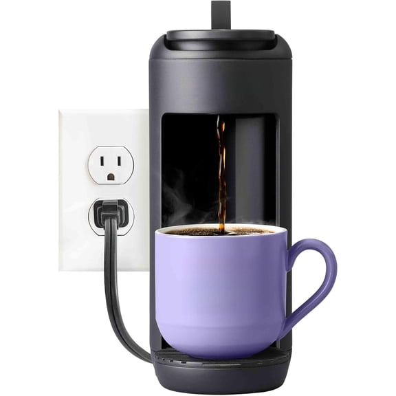 K-Mini Mate Single Serve Coffee Maker – Ultra-Compact 4” Width, Travel Mug Friendly, Ideal Holiday Gift for Small Spaces, Black